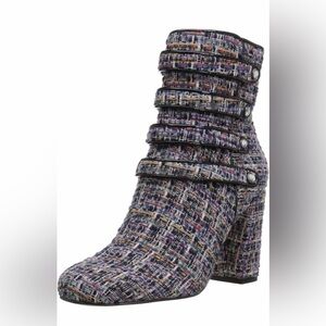 Women's Multicolor Tweed Ankle Boots